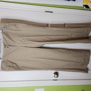 Lands' End Khaki Chino Wide Waistband, Women's Size 18
